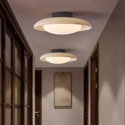Yellow Travertine Stone Ceiling Light
