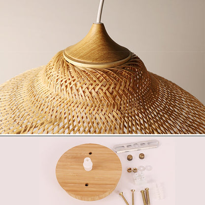 Double-Layer Hand-Woven Bamboo Pendant