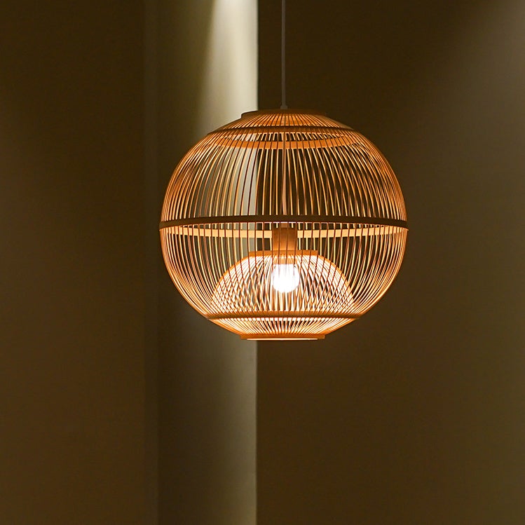 Traditional Bamboo Sphere Pendant