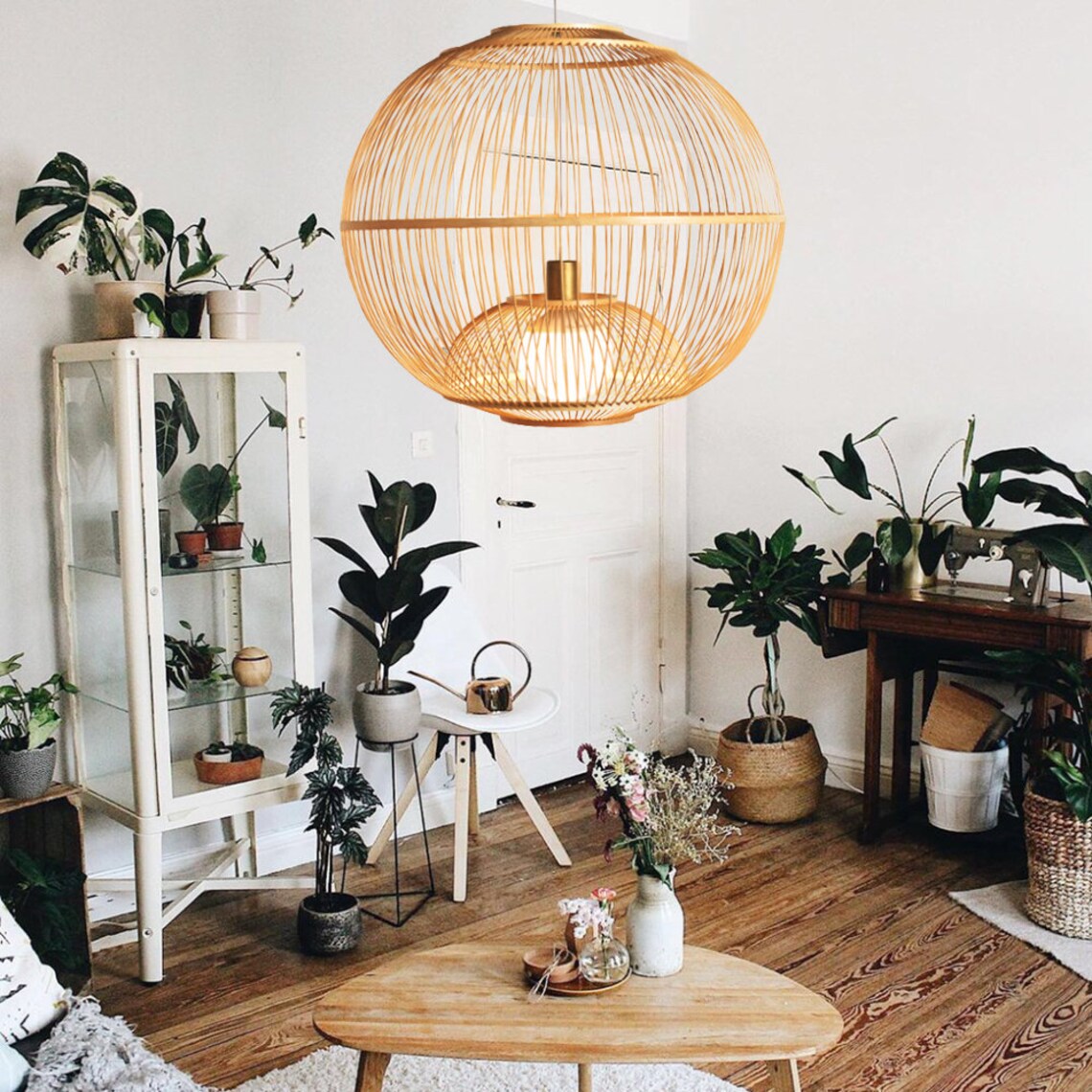 Traditional Bamboo Sphere Pendant