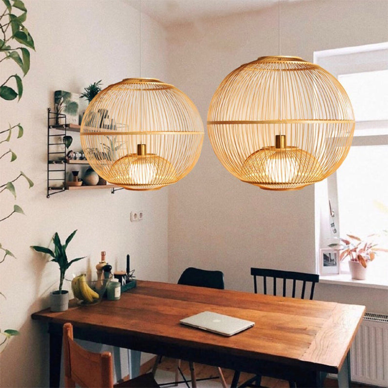 Traditional Bamboo Sphere Pendant