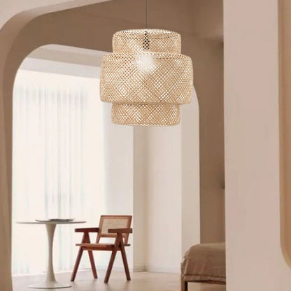 Sculptural Bamboo Pendant Lampshade