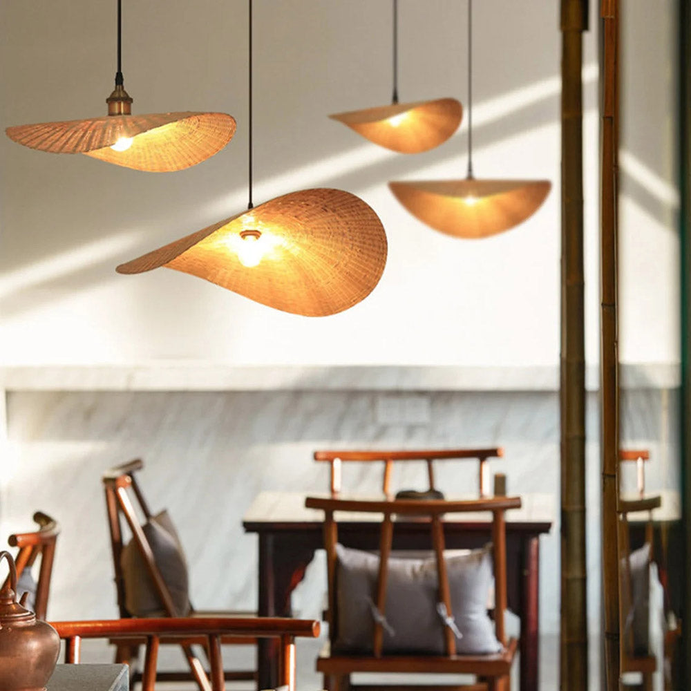 Bamboo Lotus Leaf Pendant Light