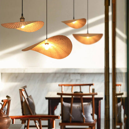 Bamboo Lotus Leaf Pendant Light