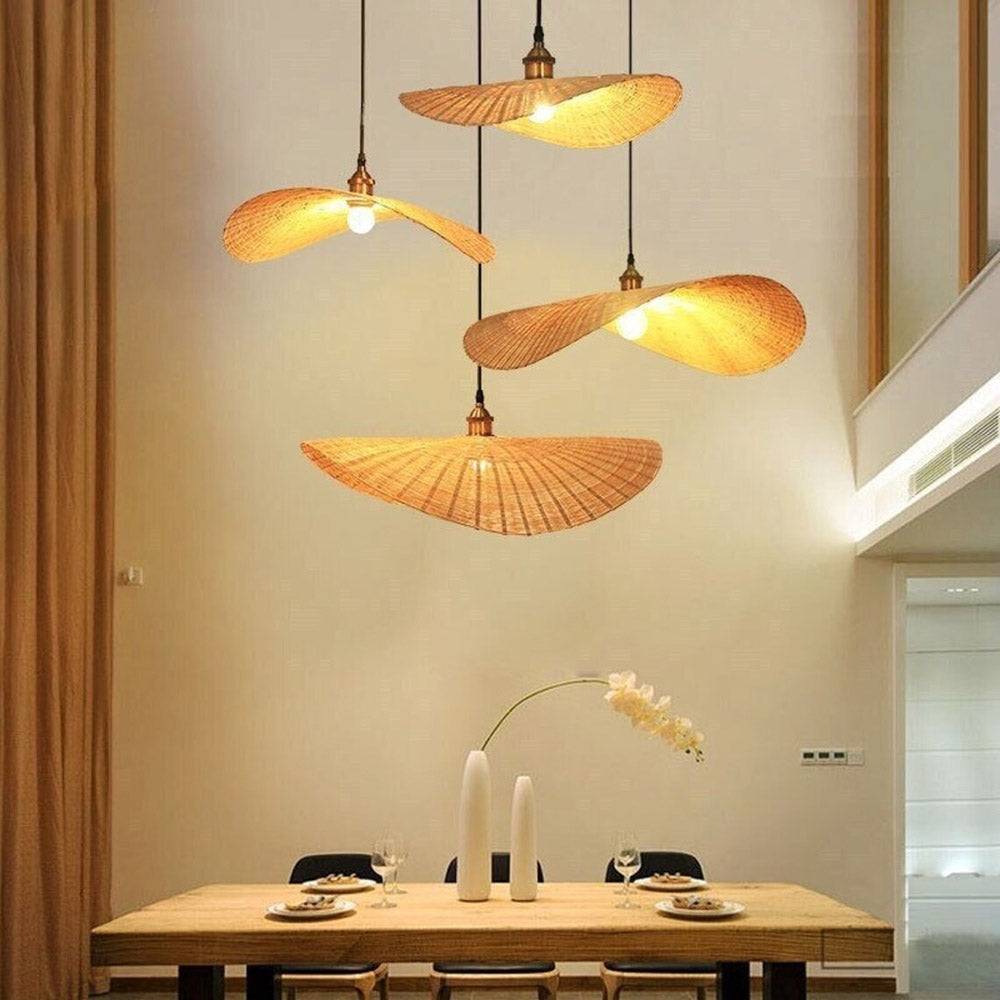 Bamboo Lotus Leaf Pendant Light