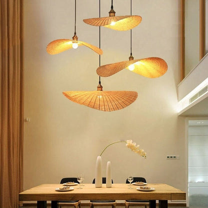 Bamboo Lotus Leaf Pendant Light