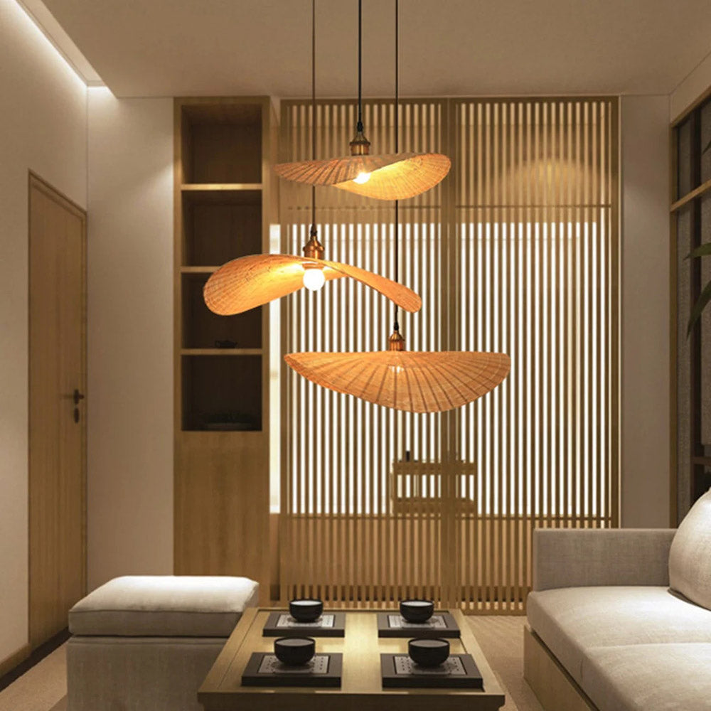 Bamboo Lotus Leaf Pendant Light