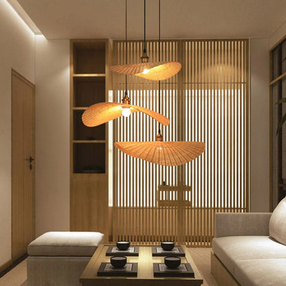 Bamboo Lotus Leaf Pendant Light
