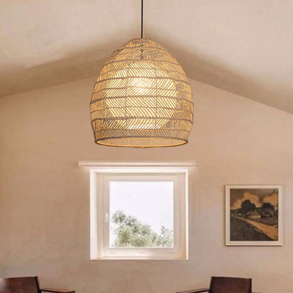 Simple Basket Rattan Wicker Pendant