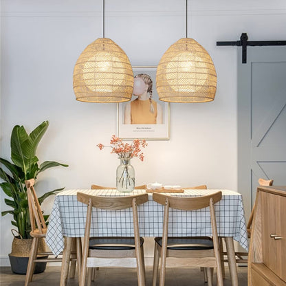 Simple Basket Rattan Wicker Pendant