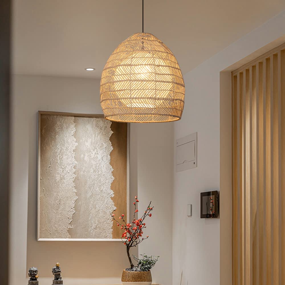 Simple Basket Rattan Wicker Pendant