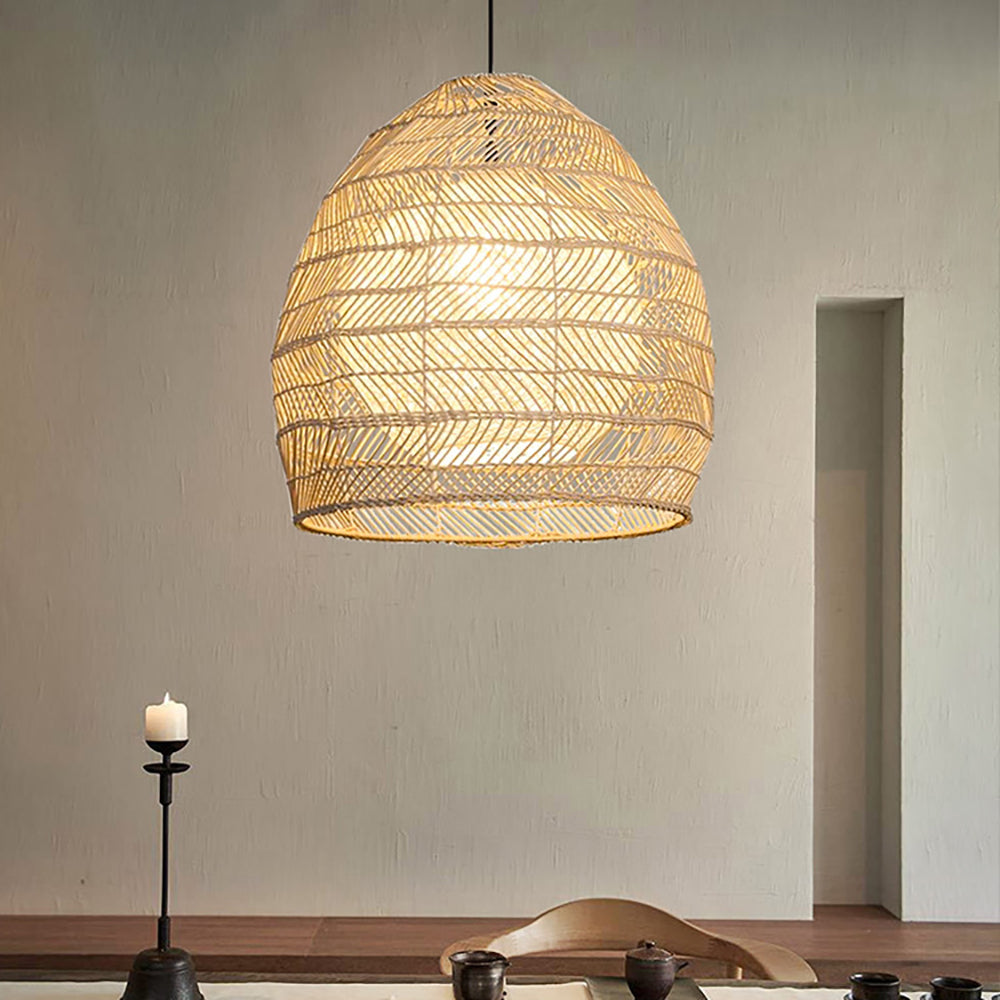 Simple Basket Rattan Wicker Pendant