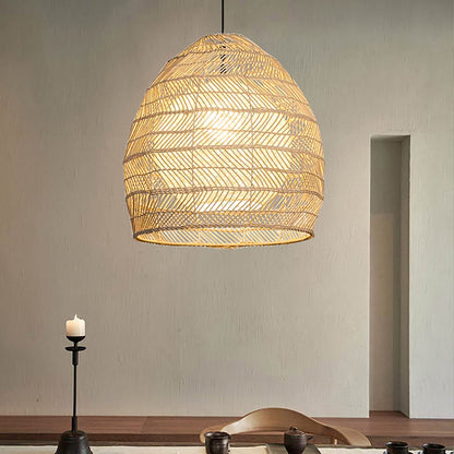 Simple Basket Rattan Wicker Pendant