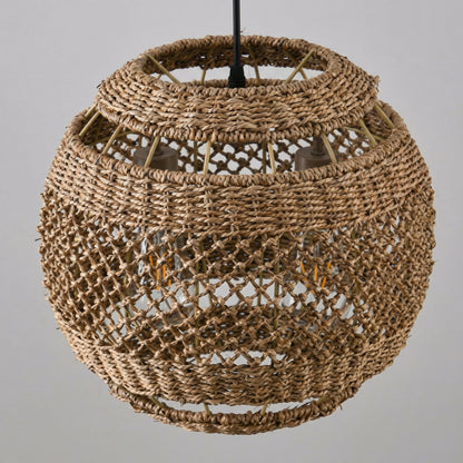 Hand-Woven Rattan Coastal Pendant