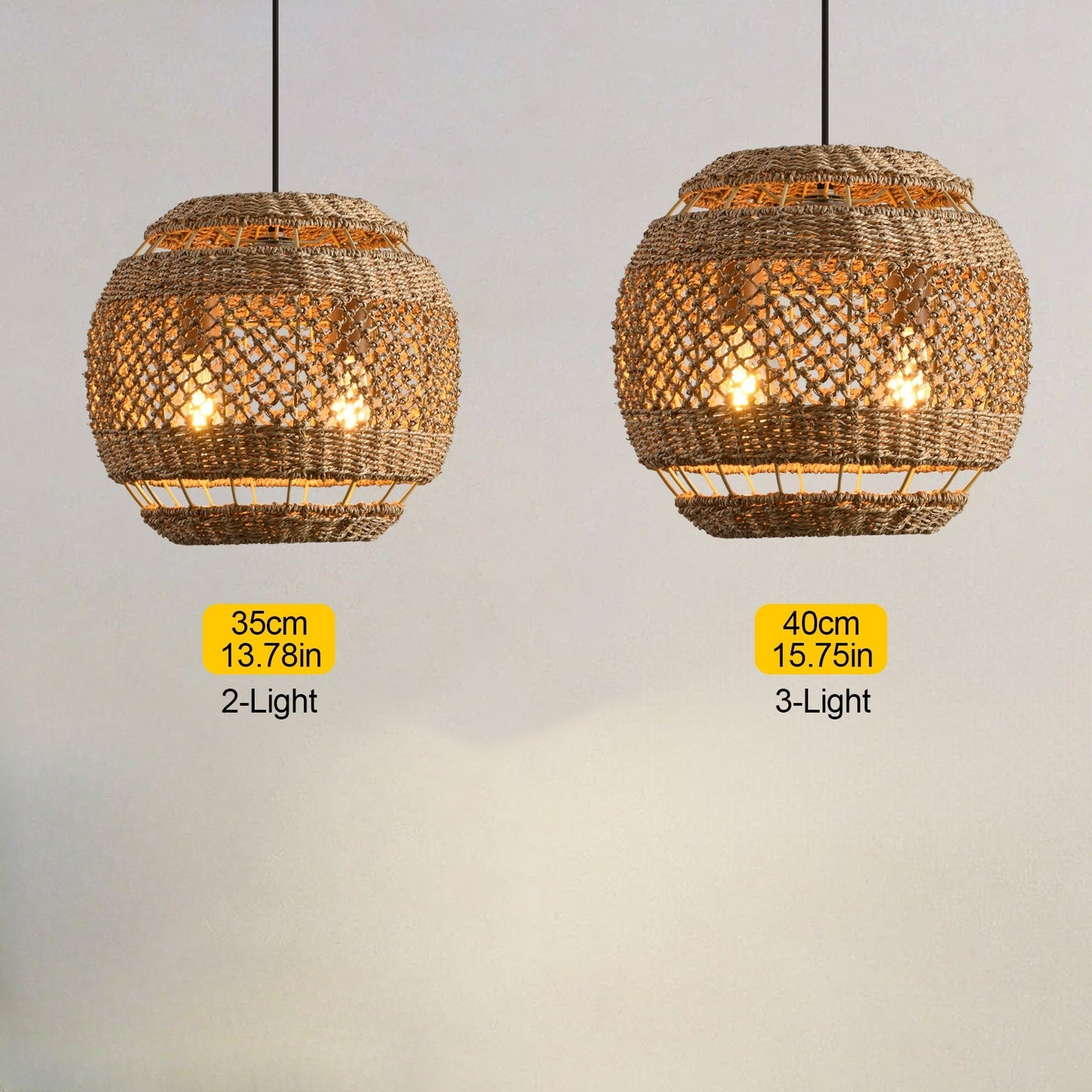 Hand-Woven Rattan Coastal Pendant