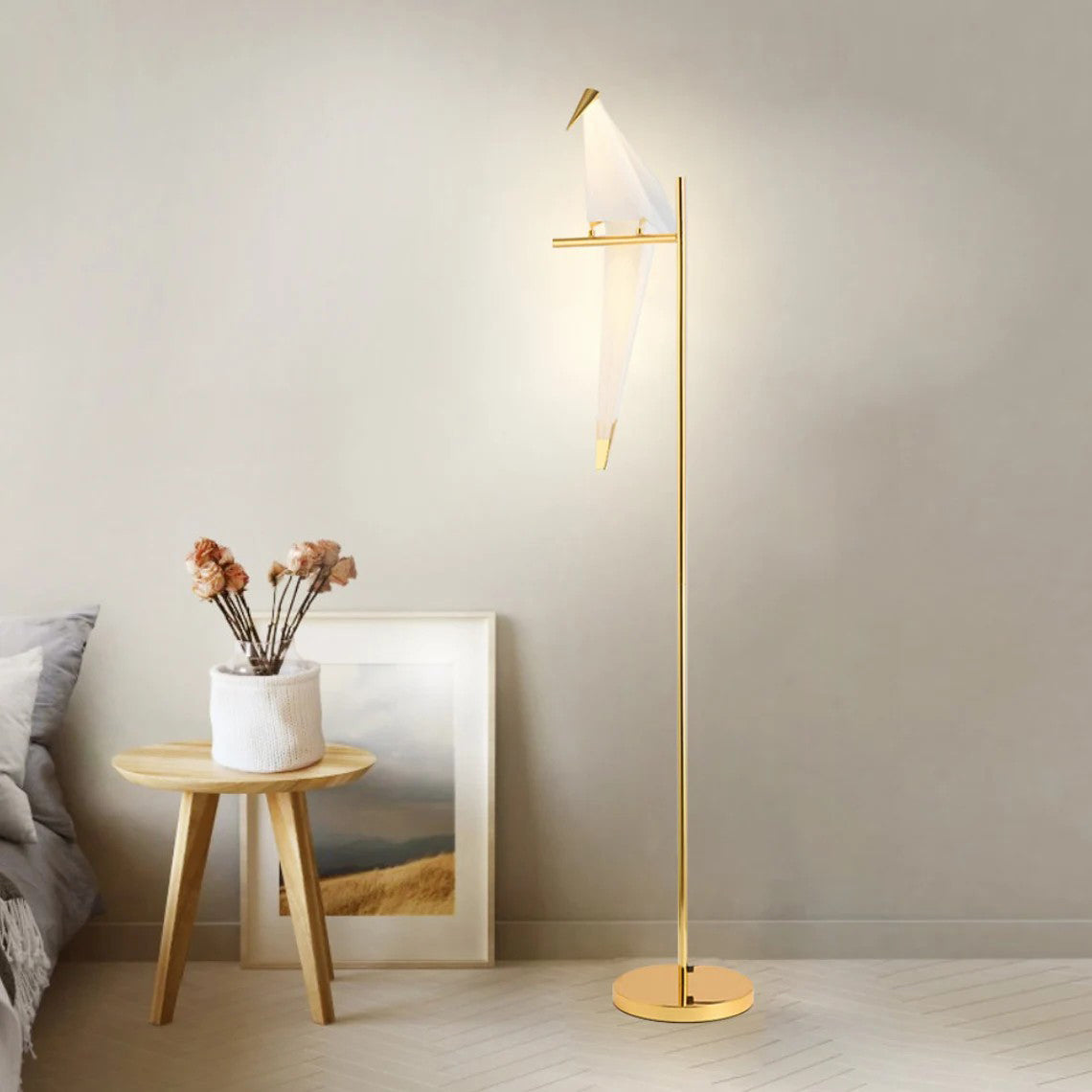 Golden Bird Metal Home Decor Floor Lamp-[Modern pendant lighting for bedroom and living space]-Demolights UK