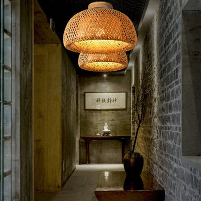 Small Handmade Bamboo Pendant Shade