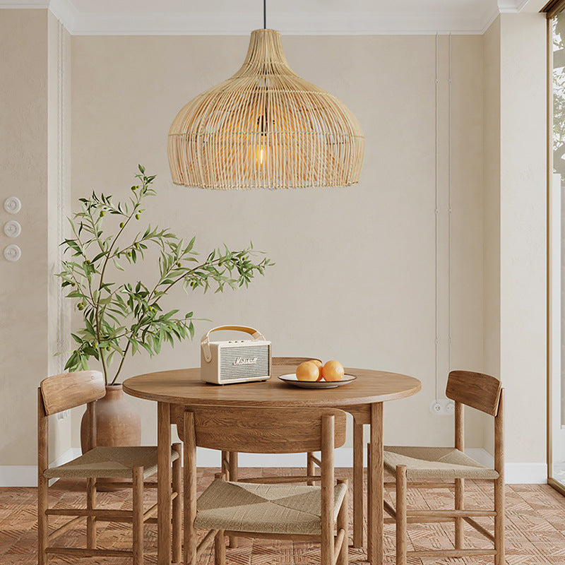 Rattan Gourd Pendant Light
