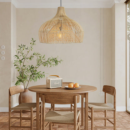 Rattan Gourd Pendant Light