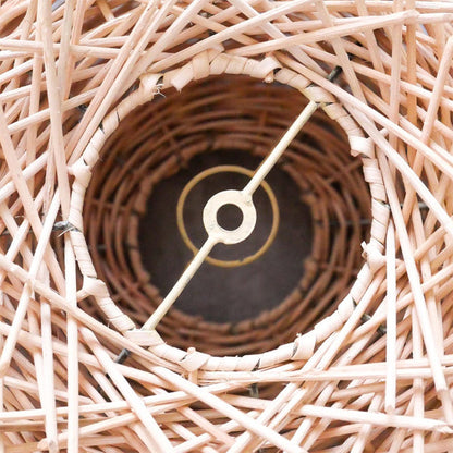 Shallow Rattan Woven Lamp Chandelier