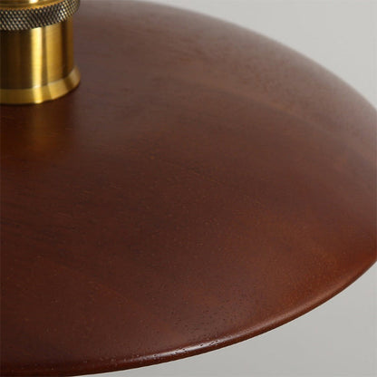 Natural Wood Shallow Pendant Light