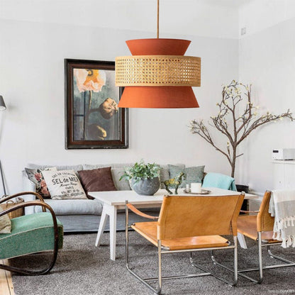 Vintage Creative LED Pendant Light Hand-Woven Chandelier-[Modern pendant lighting for bedroom and living space]-Demolights UK