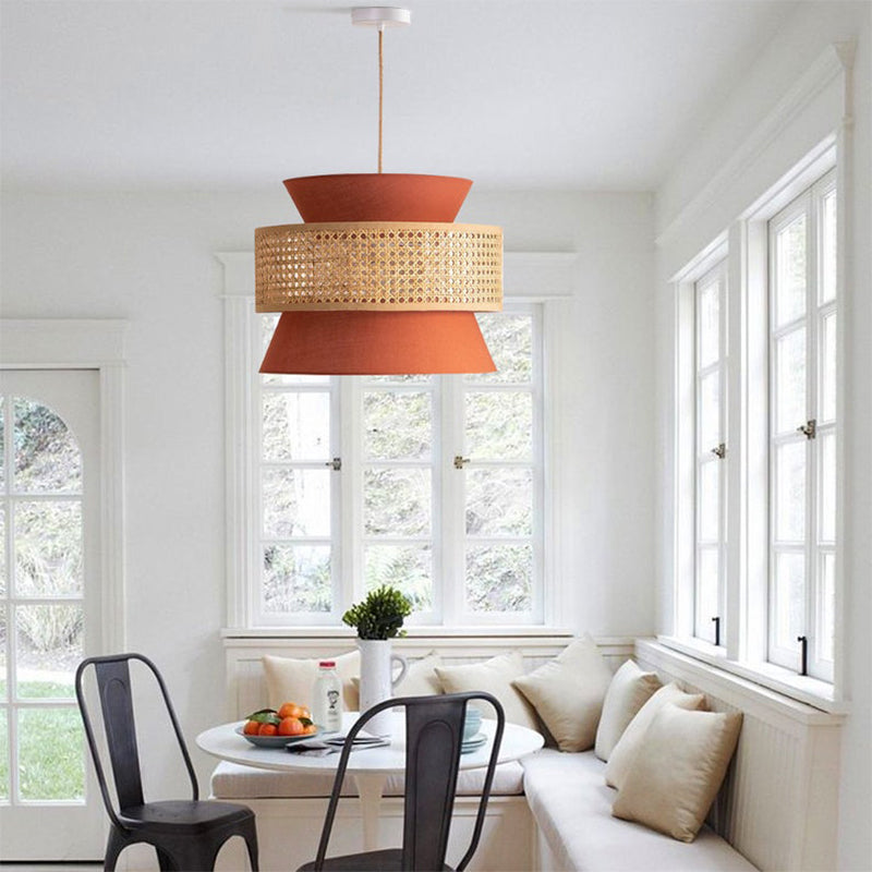 Hand-Woven Bamboo LED Pendant Light