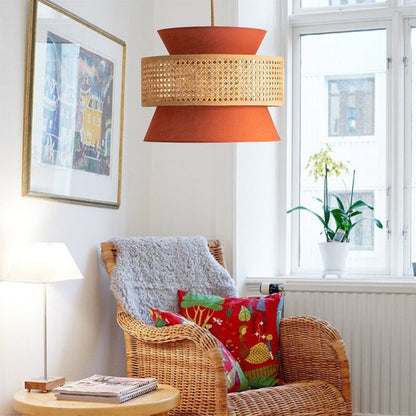 Hand-Woven Bamboo LED Pendant Light