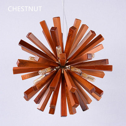 Solid Wood Starburst Chandelier