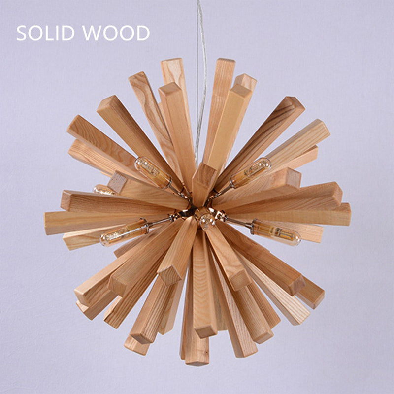 Solid Wood Starburst Chandelier