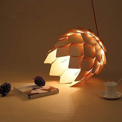 Wood Pine Cone Pendant Lampshade