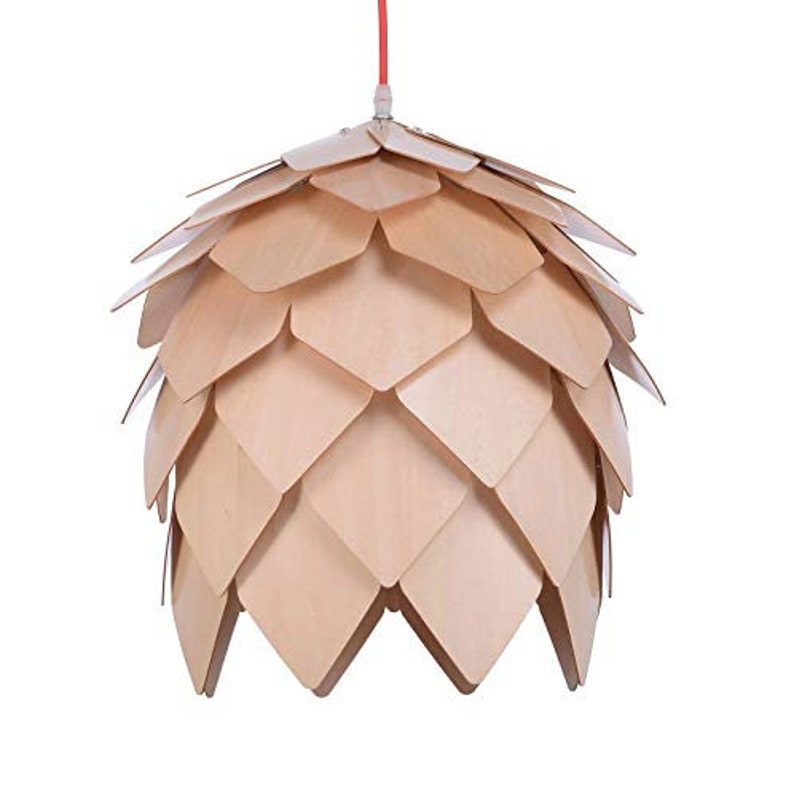 Wood Pine Cone Pendant Lampshade
