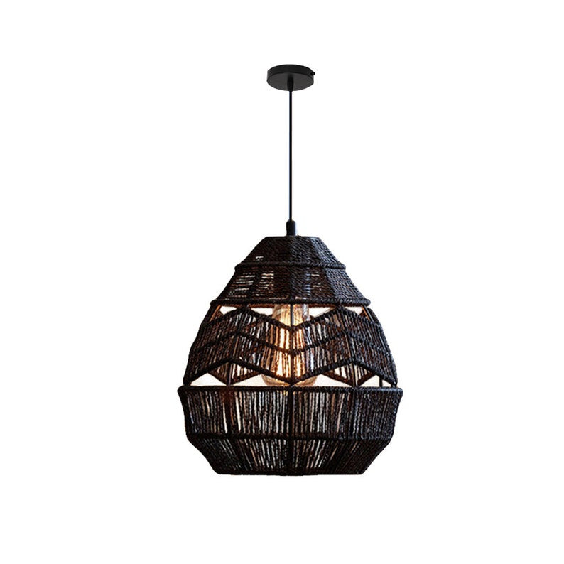 Retro Rattan Rope Hanging Lampshade