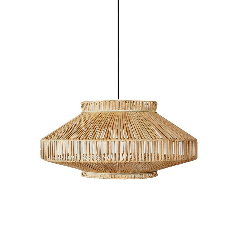 Rattan Woven Flush Mount Ceiling Light
