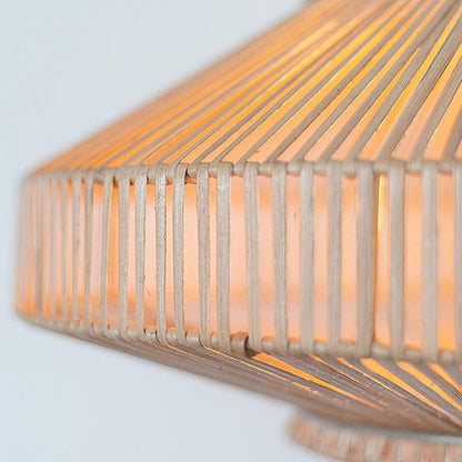 Rattan Woven Flush Mount Ceiling Light