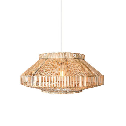 Rattan Woven Flush Mount Ceiling Light
