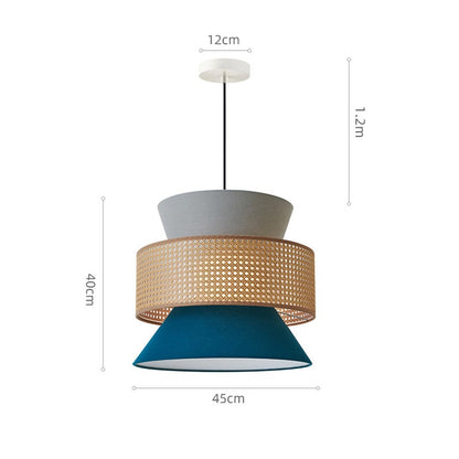 Lake Blue Fabric Basket Pendant Light