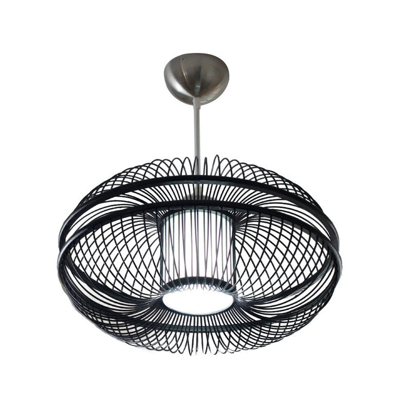 Bamboo Pendant Light in Wood or Black