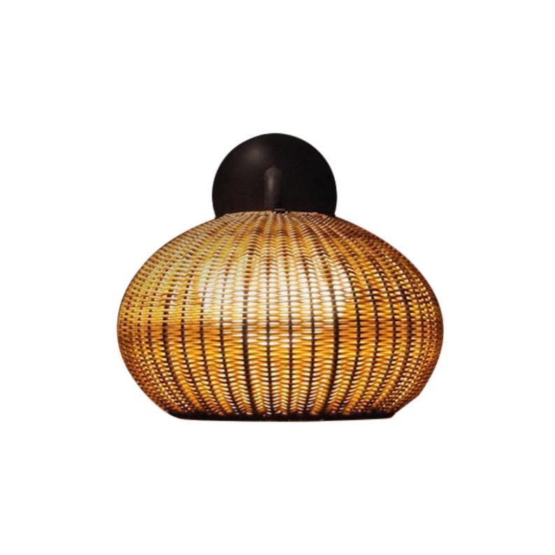 Rattan Globe Mushroom Wall Light