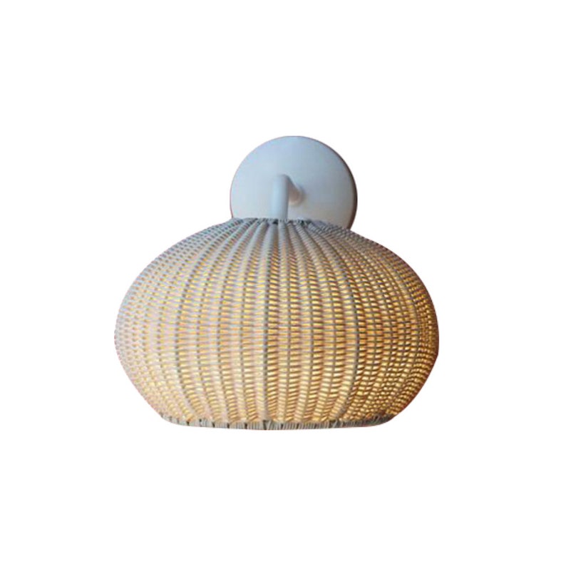 Rattan Globe Mushroom Wall Light