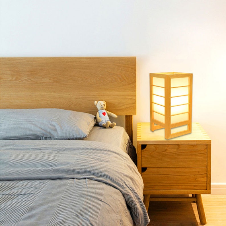 Small Wooden Japanese Desk Light