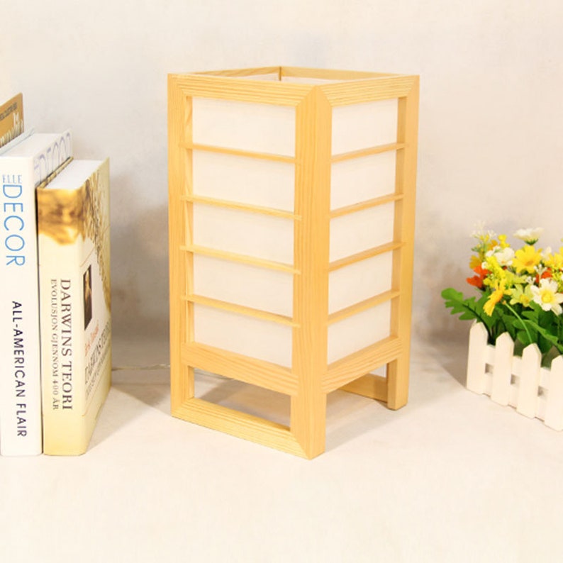 Small Wooden Japanese Desk Light