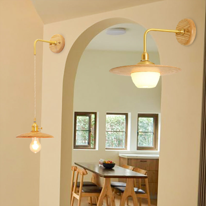 Wooden Wall Light-Wood Pendant Light-Vintage Wall Lamp-Boho Light Fixture-[Modern pendant lighting for bedroom and living space]-Demolights UK