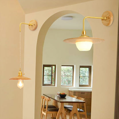 Wooden Wall Light-Wood Pendant Light-Vintage Wall Lamp-Boho Light Fixture-[Modern pendant lighting for bedroom and living space]-Demolights UK