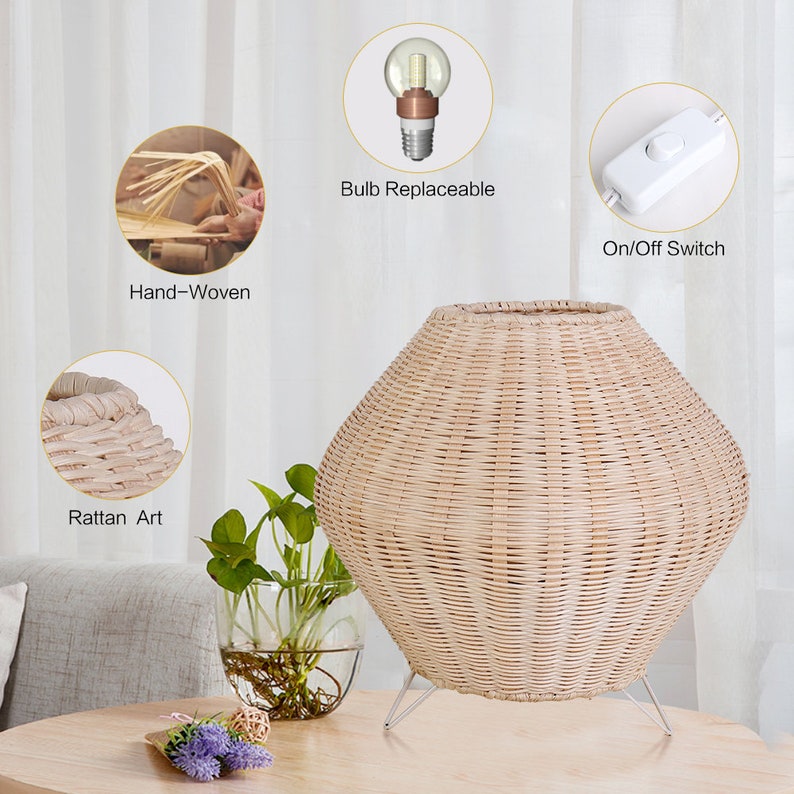 Handmade Rattan Reading Table Lamp