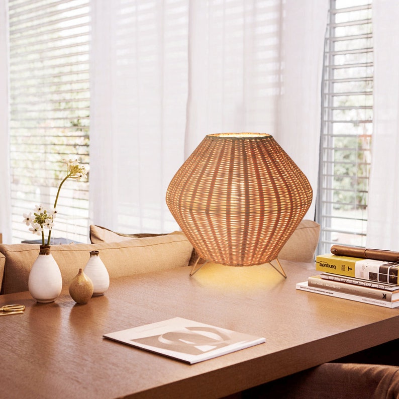 Handmade Rattan Reading Table Lamp