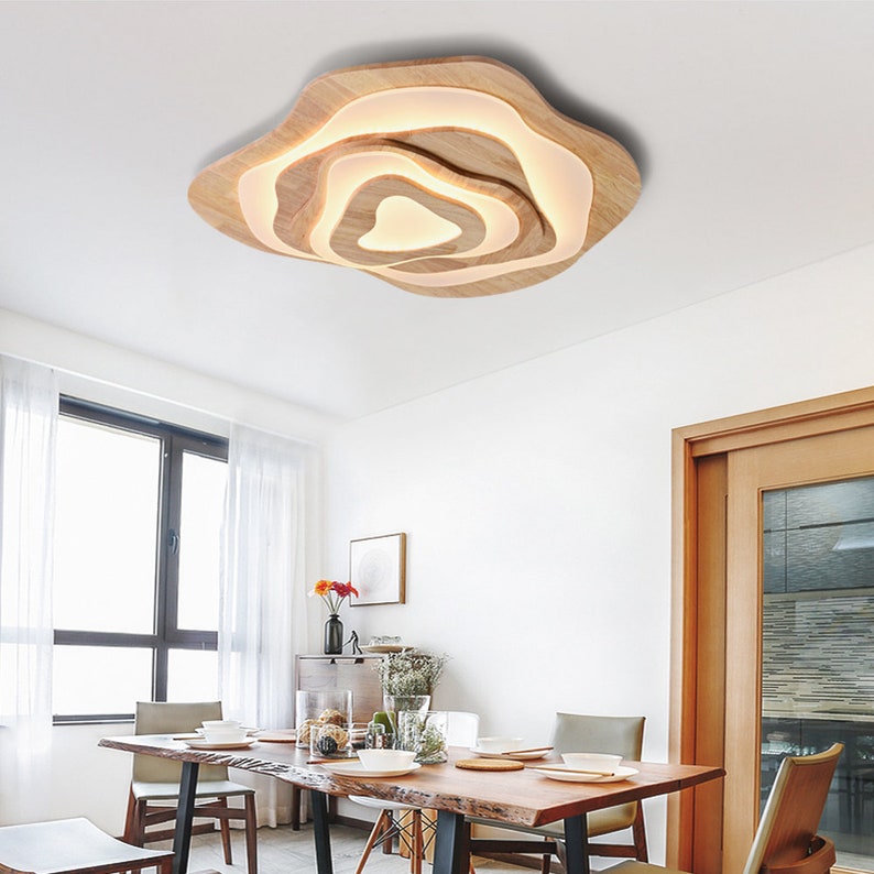 Ultra-Thin Wood LED Ceiling Light
