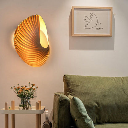 Shell Form Wood Wall Sconce
