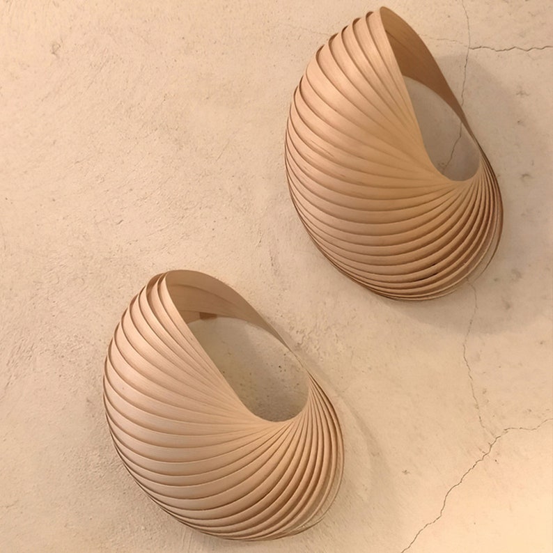 Shell Form Wood Wall Sconce