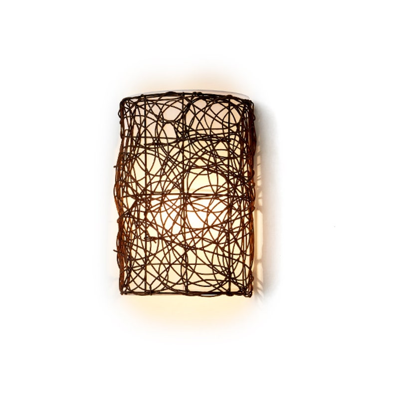 Rattan Boho Wall Sconce